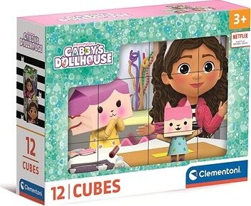 CLEMENTONI Obrázkové kostky Gábinin kouzelný domek, 12 kostek