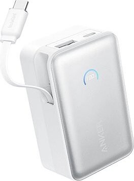 Anker Nano 10000 mAh, 45 W s káblom USB-C biela