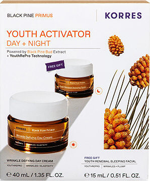KORRES Black Pine Primus Wrinkle Defying Day Cream + Youth Renewal Sleeping Facial 55 ml