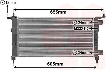 VAN WEZEL chladič, chladenie motora 37002261