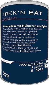 Trek'n eat Emergency Food Těstoviny s křehkým kuřetem, smetanou a listovým špenátem 500 g