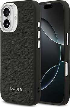 Lacoste PU Leather Champs Elysees MagSafe Zadný Kryt pre iPhone 17 Black