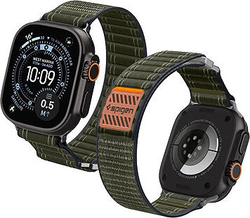 Spigen Fabric Band Hook And Loop Apple Watch 49mm/46mm/45mm/44mm Green