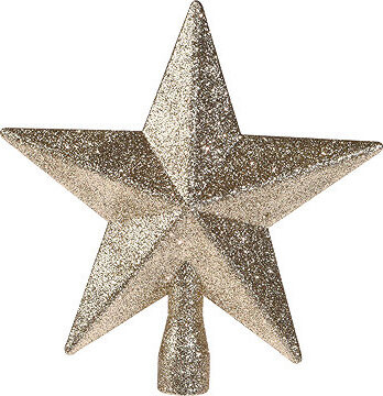 H&L Špička na vánoční stromek, hvězda, 20 cm, zlatá se třpytem