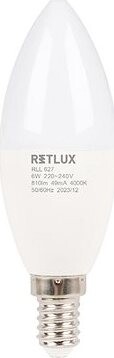 RETLUX RLL 627 C37 E14 candle 6 W CW D