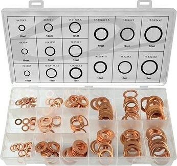 GEKO Podložky tesniace medené, súprava 150 ks