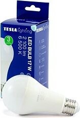 Tesla – LED žiarovka BULB E27, 17 W, 230 V, 2 100 lm, 25 000 h, 6 500 K studená biela 220st