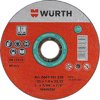 WÜRTH Rezný kotúč 125 × 22,2 × 1 mm