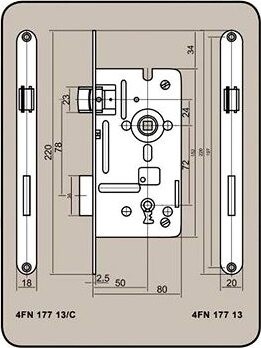 Zámok stavebný 8072/50 K, pravý