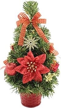 DOMMIO Stromček ozdobený červenou ponsetiou 45 cm