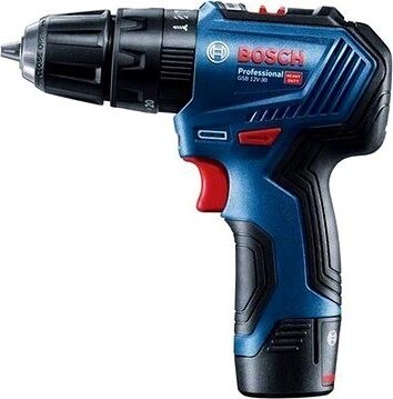 BOSCH Aku vŕtačka GSB 12V-30 Professional 2× 2 Ah + 14 ks vrtákov + 25 ks bitov v taške 0.601.9G9.101
