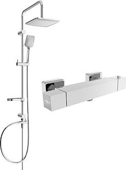 MEXEN Sven sprchový stĺp vrátane sprchovej termostatickej batérie Cube, chróm (77200262-00)