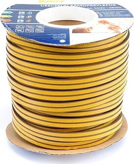 VOREL – Tesnenie na okná a dvere samolepiace, 9 × 5,5 mm, TYP P, hnedé, 100 m