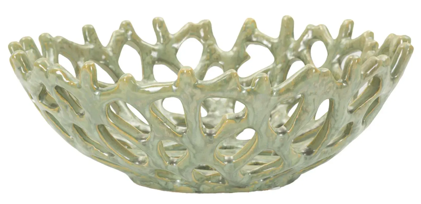 Keramická dekorativní miska Coral 35 cm zelená