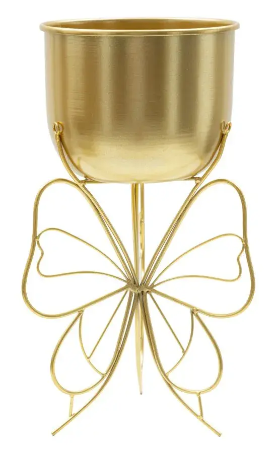 Kovový květináč Farfy 40 cm zlatý
