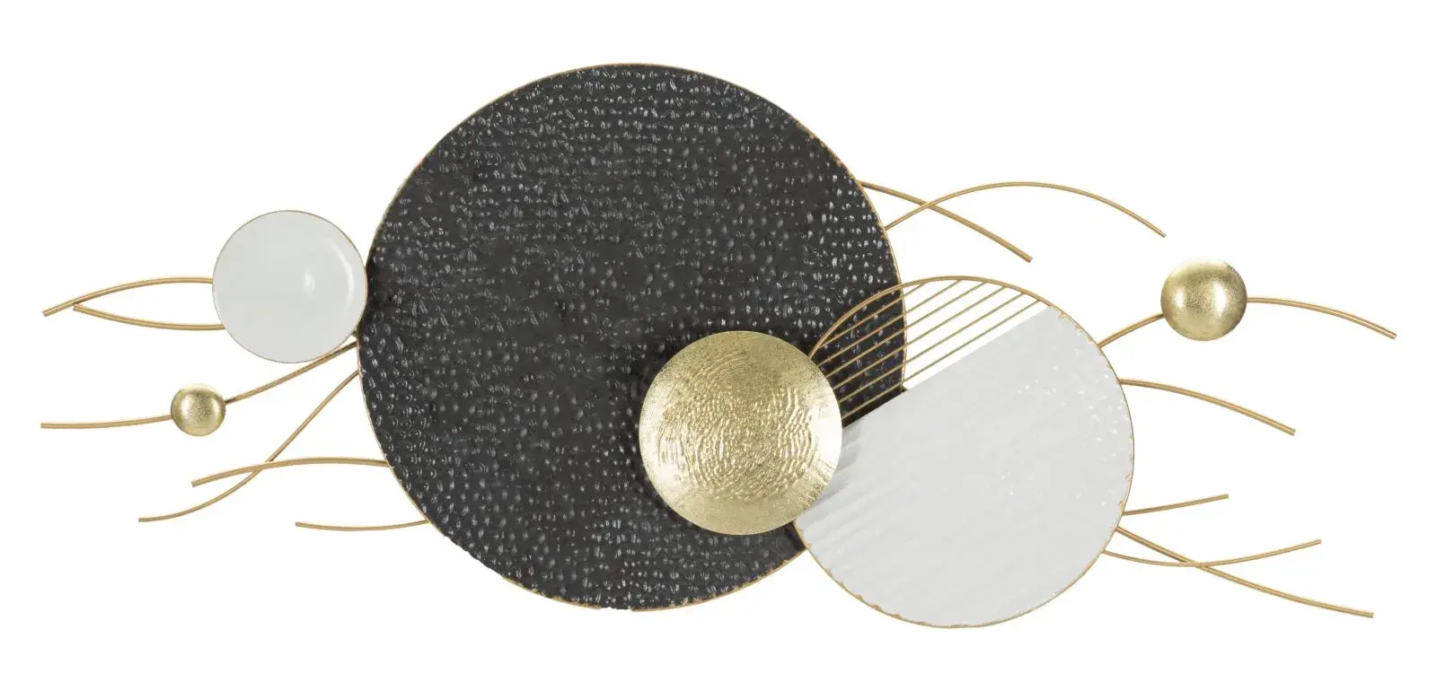 Nástěnná kovová dekorace Boly 129,5 cm černá/bílá/zlatá