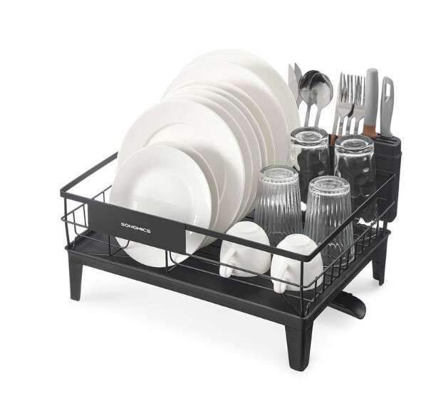 Odkapávač na nádobí Barny s výsuvným prostorem černý