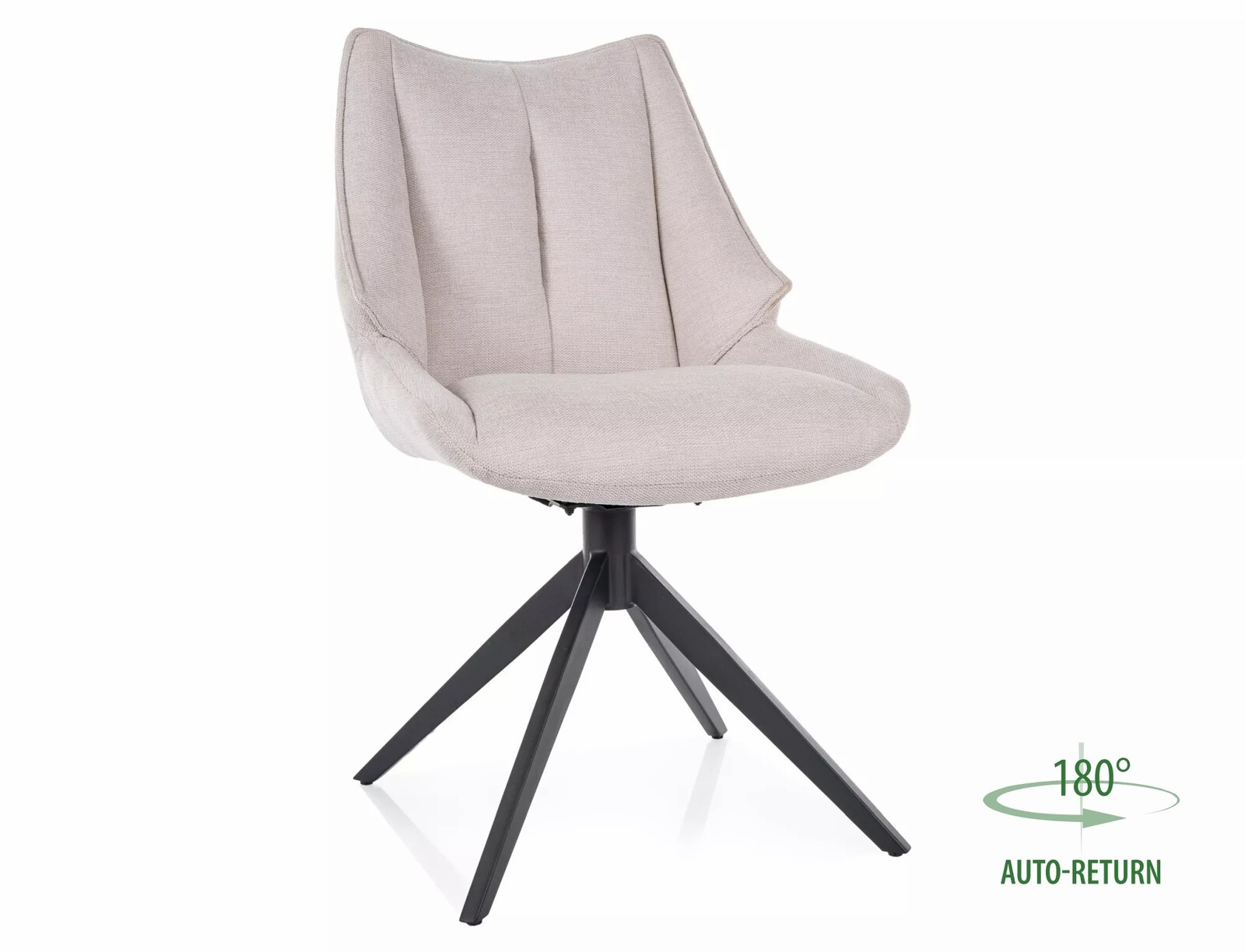 Otočné jídelní křeslo Coda světle béžové/černé