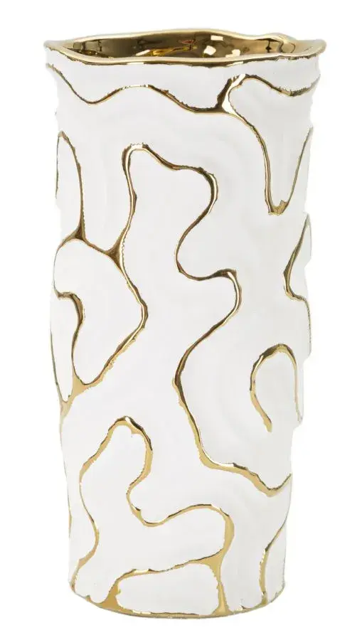 Váza Adore 25 cm zlatá/bílá