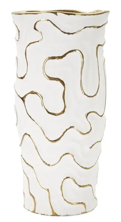 Váza Adore 32 cm zlatá/bílá
