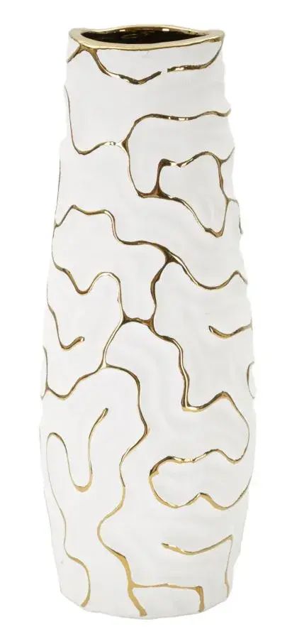 Váza Lia 29 cm bílá/zlatá