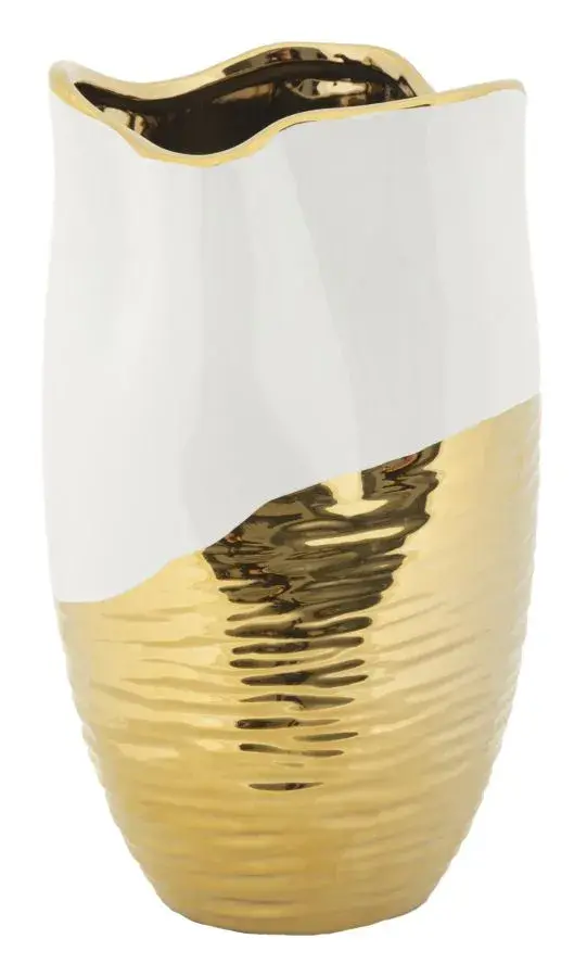 Váza Lux 35 cm zlatá/bílá
