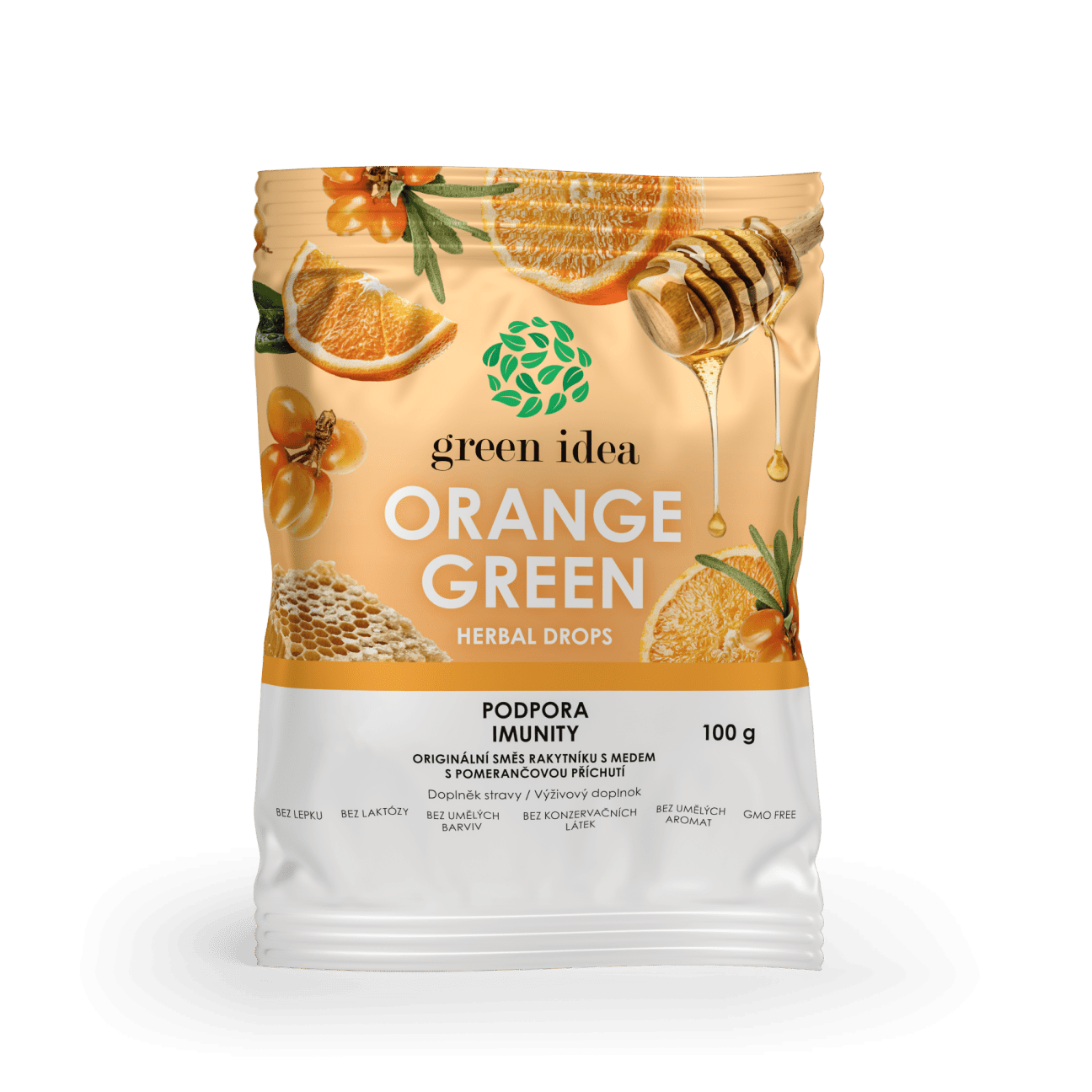 TOPVET Green idea Orange green bylinné cukríky 100 g 100 g