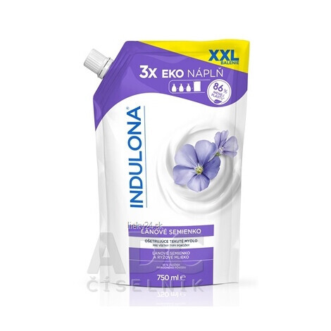 INDULONA Tekuté mydlo ĽANOVÉ SEMIENKO ošetrujúce na ruky náhradná náplň 750ml