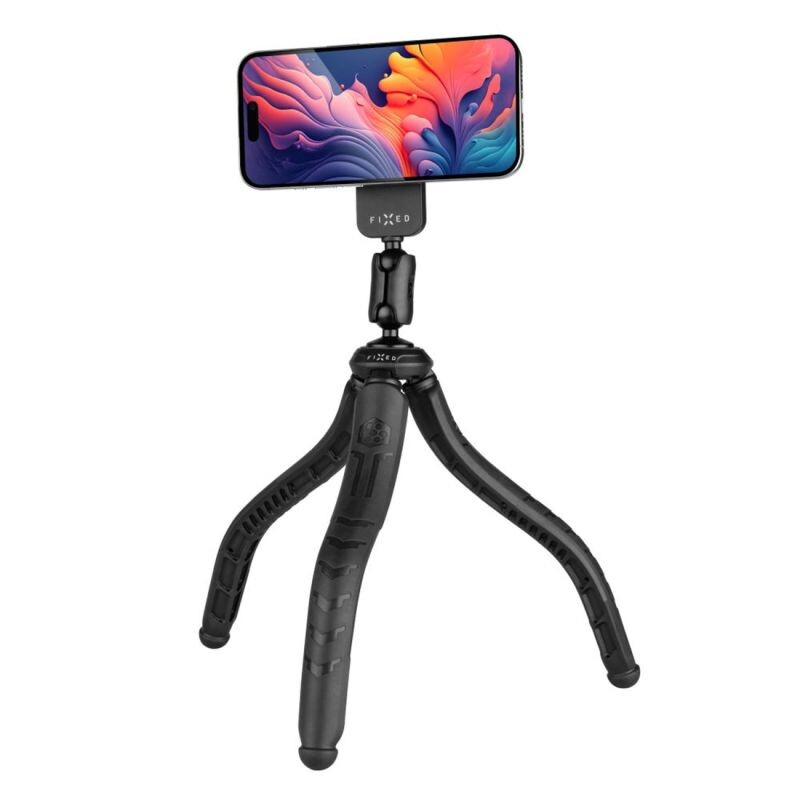 FIXED Creator Flexibilný statív s magnetickým držiakom na telefón, s podporou MagSafe, čierny FIXCRT-MF-BK
