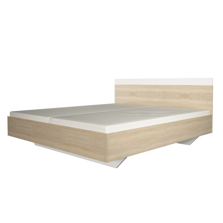 KONDELA Gabriela 160 posteľový rám dub sonoma / biela