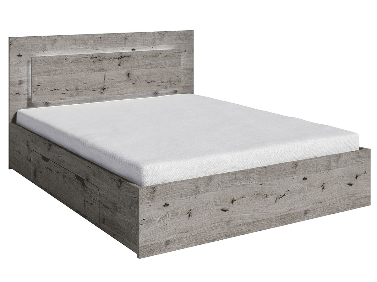 KONDELA Togos posteľový rám s led osvetlením 160x200 cm dub welington