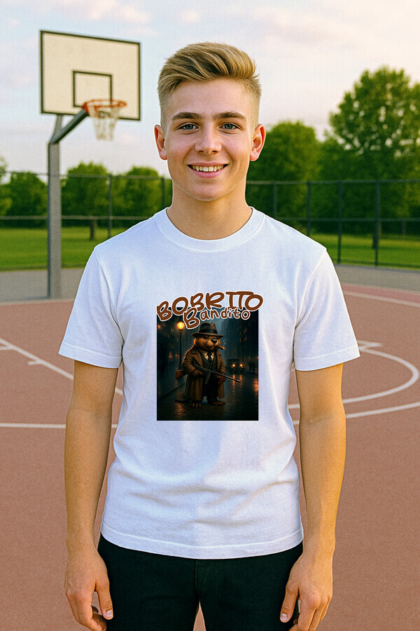 Bobrito Bandito tričko biele - Italian Brainrot - 5XS (116)