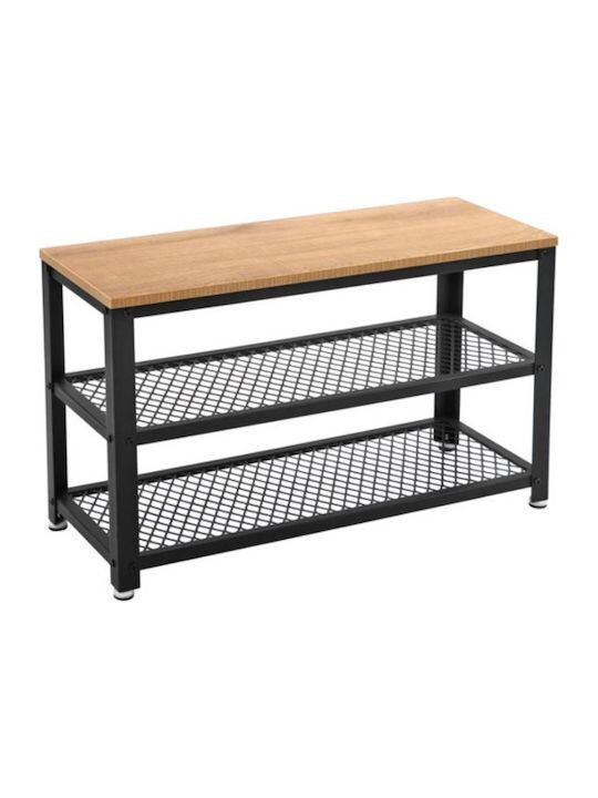 Skriňa na topánky s lavicou, kovová konštrukcia, 73x30x45 cm