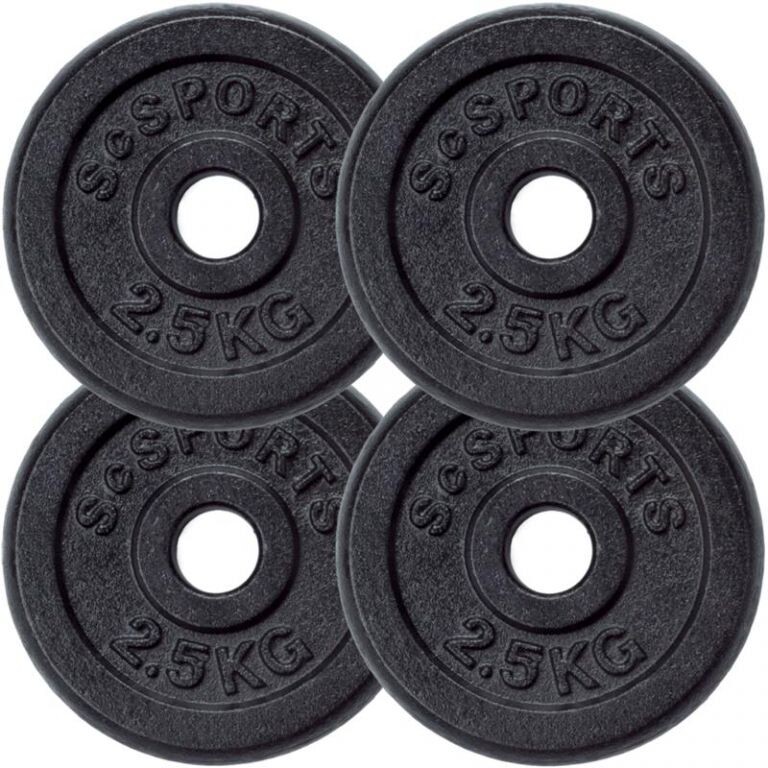 SCSports Sada liatinových kotúčov, 4 x 2,5 kg