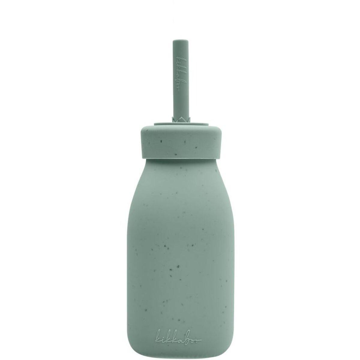 KikkaBoo Fľaša so slamkou Platinum Silicone Sage