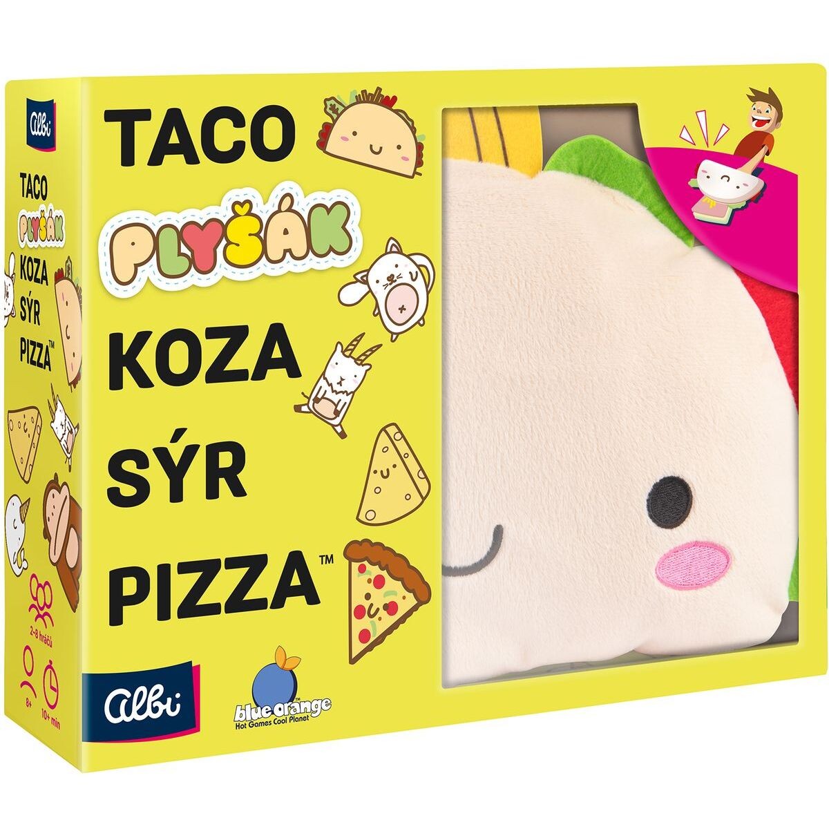 Albi Taco, plyšák, koza, syr, pizza