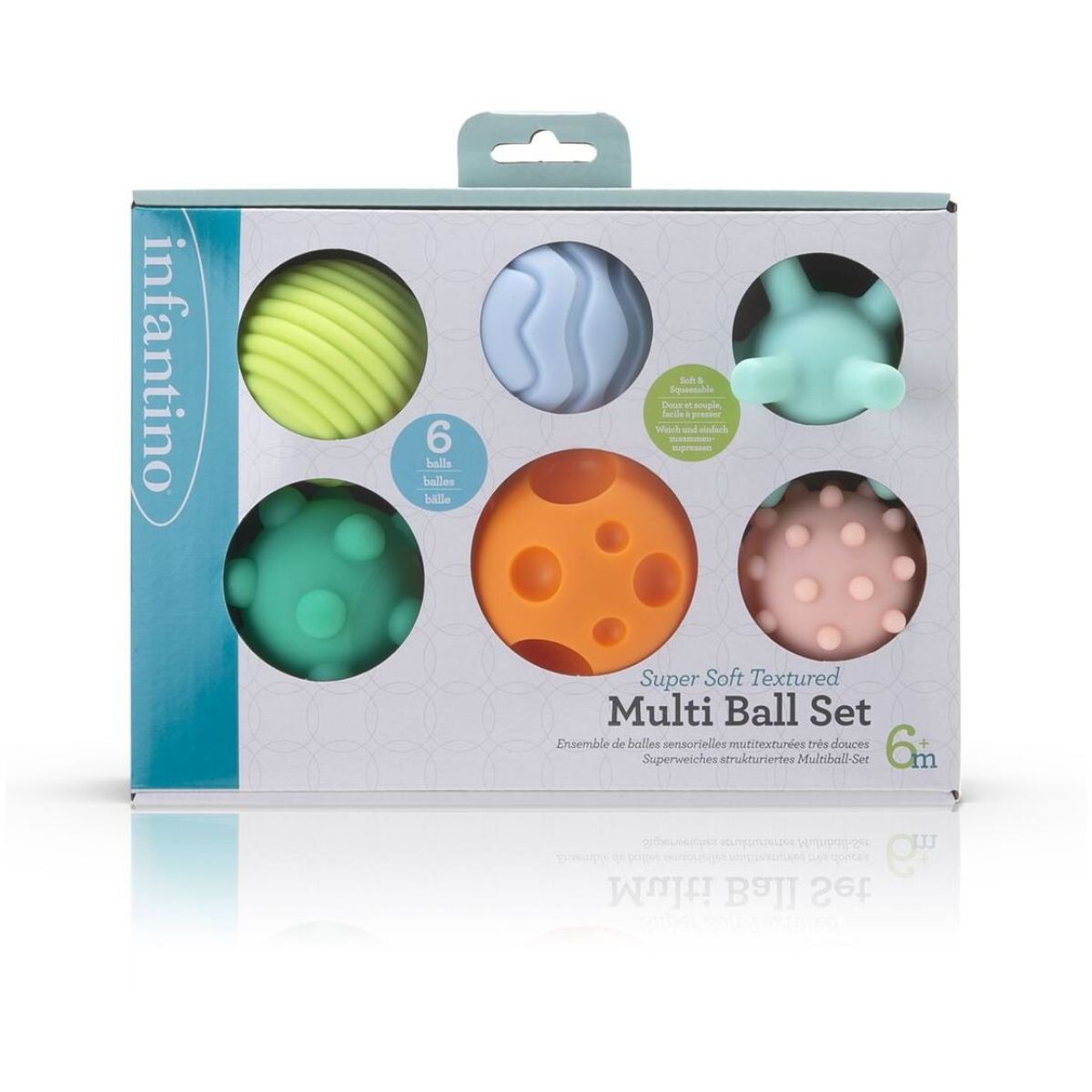 Infantino Loptičky s textúrami Super Soft 6 ks