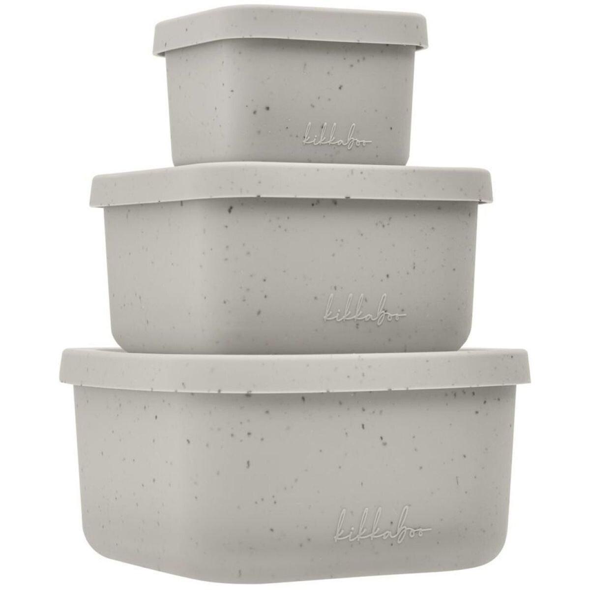 KikkaBoo Sada boxov na desiatu 3 ks Platinum Silicone Sand