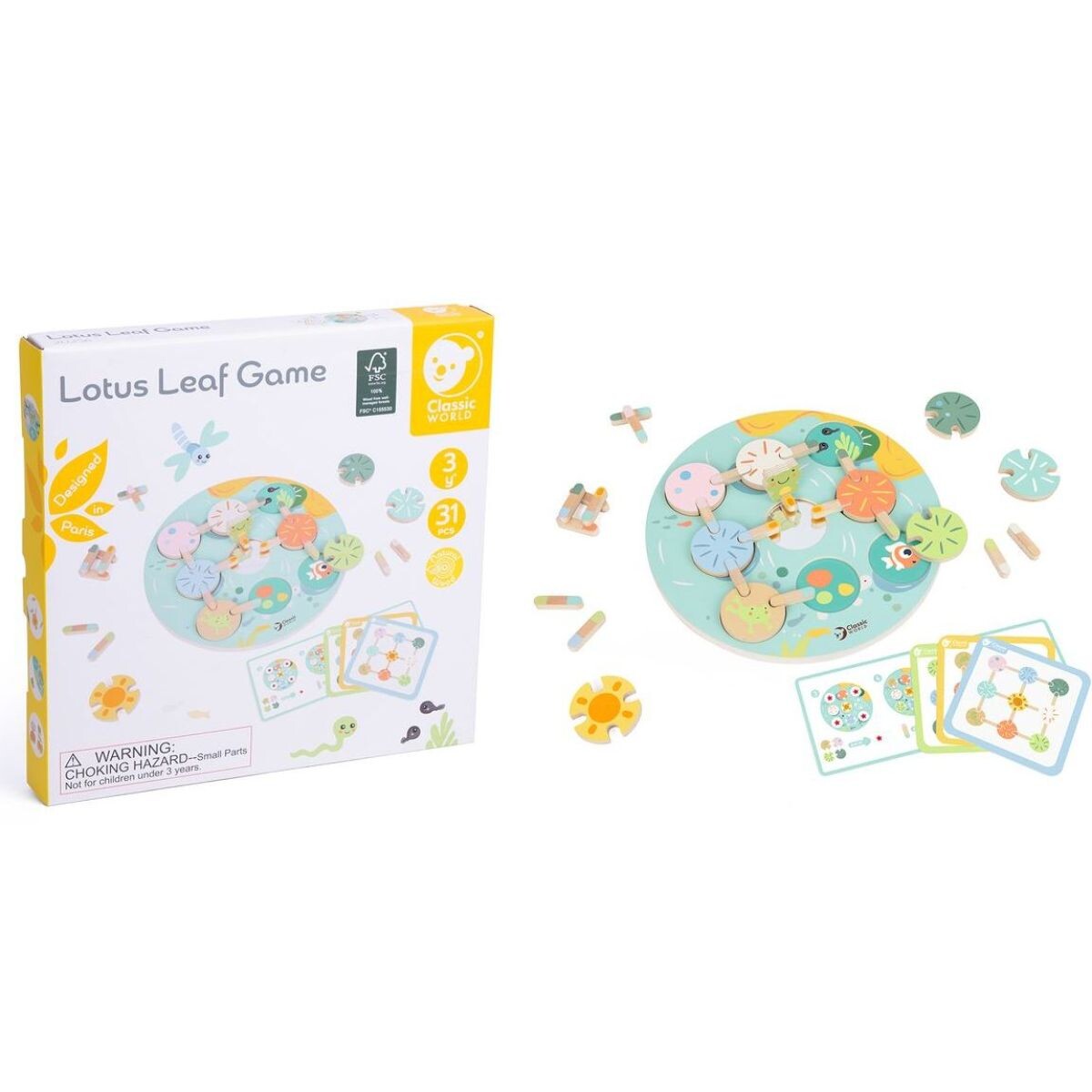 Teddies Hra Lotosový list drevená v krabici 28x28x4cm