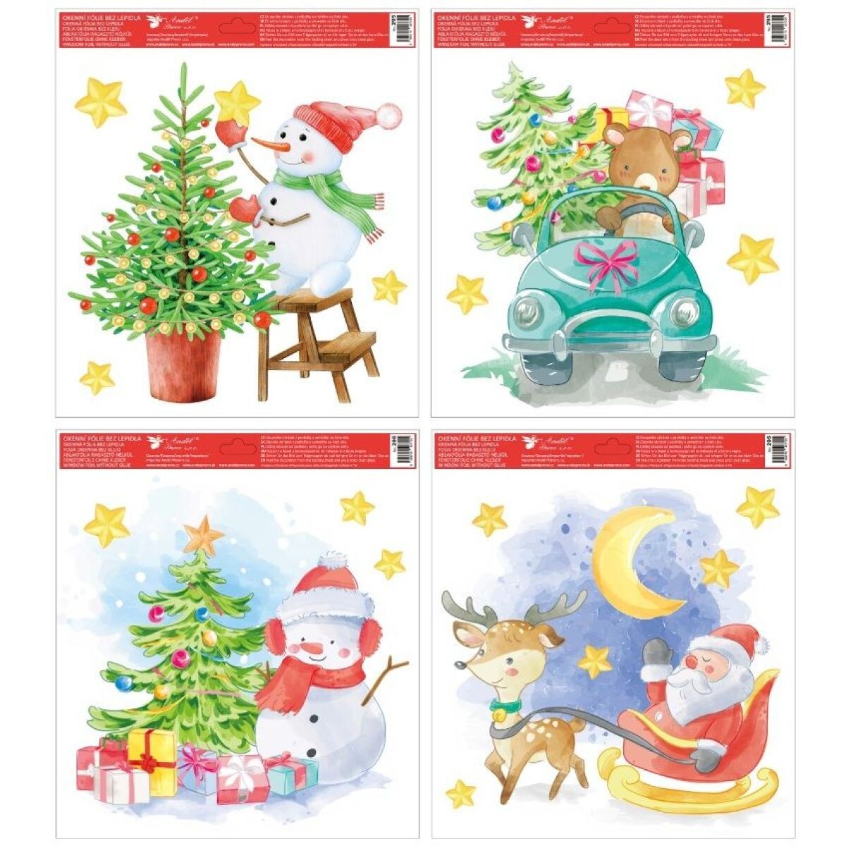 Anděl Přerov Okenné fólie vianočná 30 x 33,5 cm