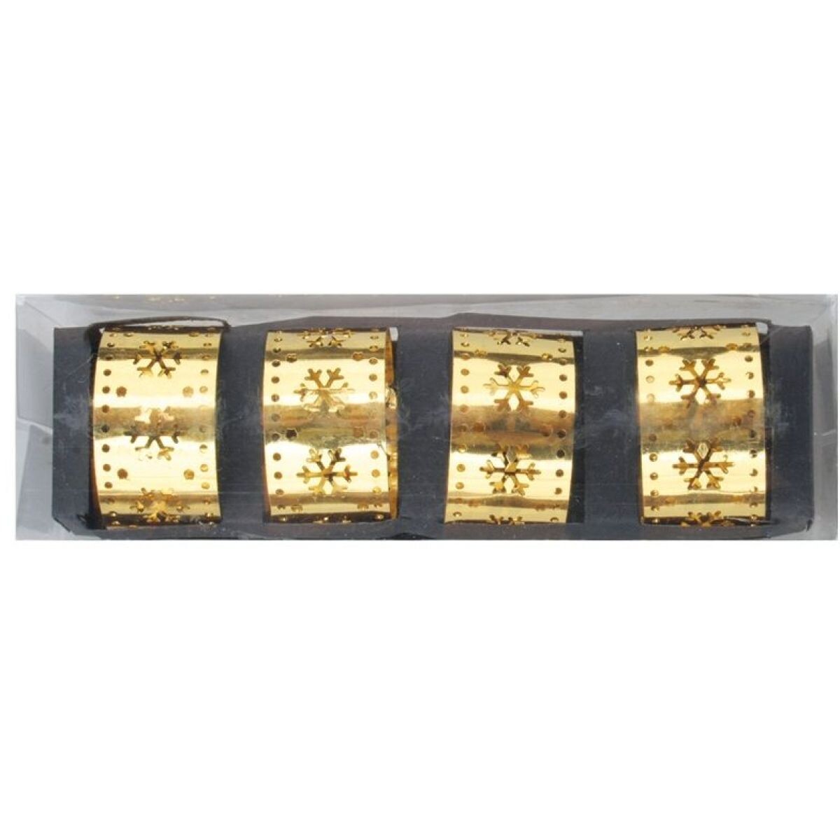 Anděl Přerov Krúžky na obrúsky so zlatými vločkami 4,5 cm, 4 ks