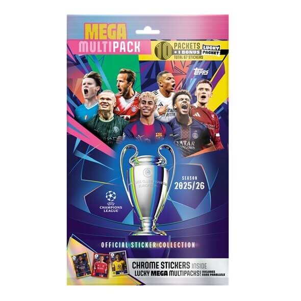Topps Futbalové nálepky Topps Champions League 2026 Mega Multipack