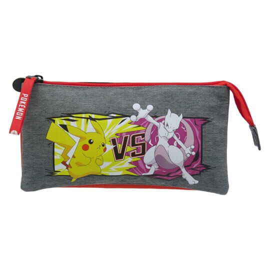 CyP Brands Pokémonský peračník s tromi vreckami - Pikachu a Mewtoo