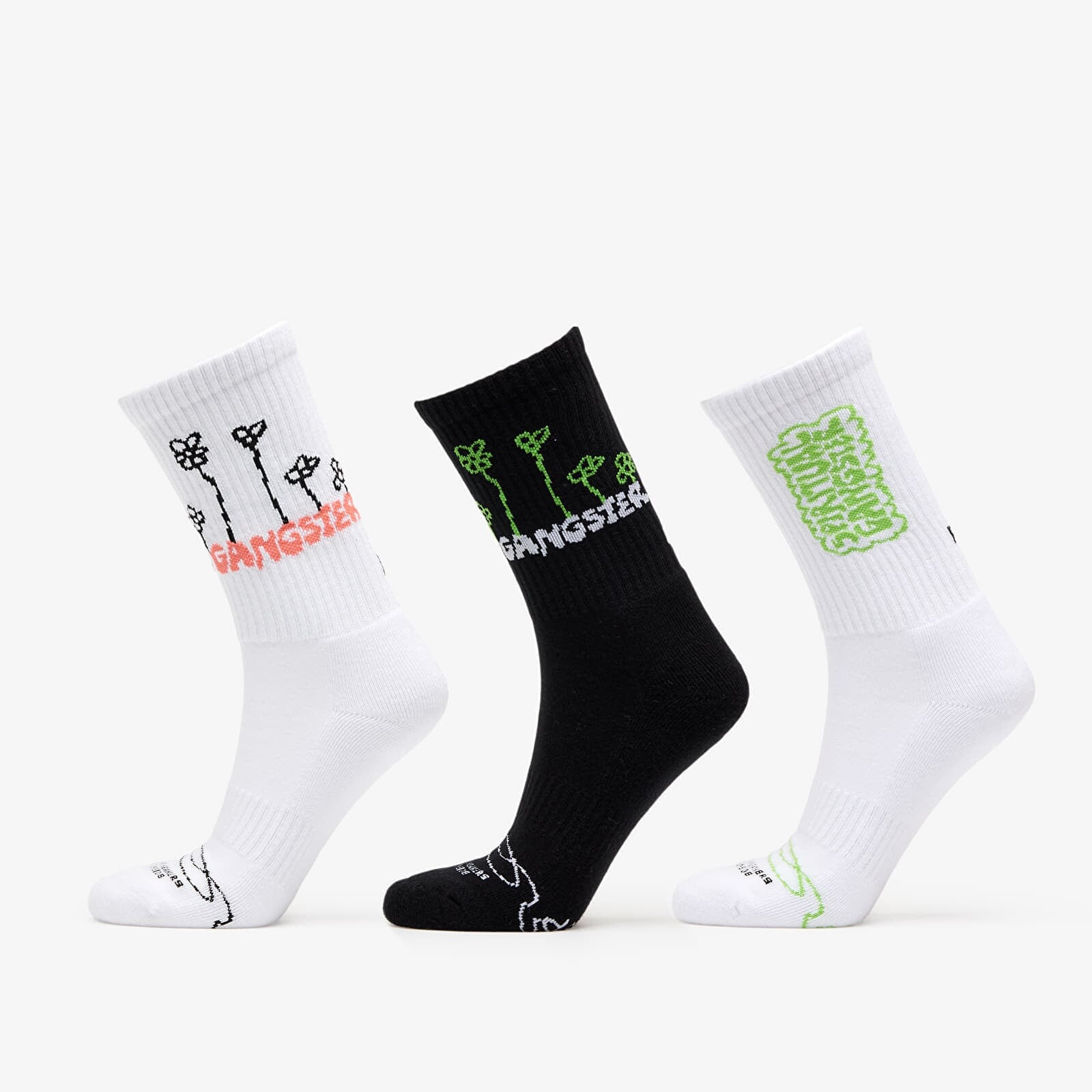 Ponožky FTSHP x Spiritual Gangster Socks 3-Pack Black/ White 36-38