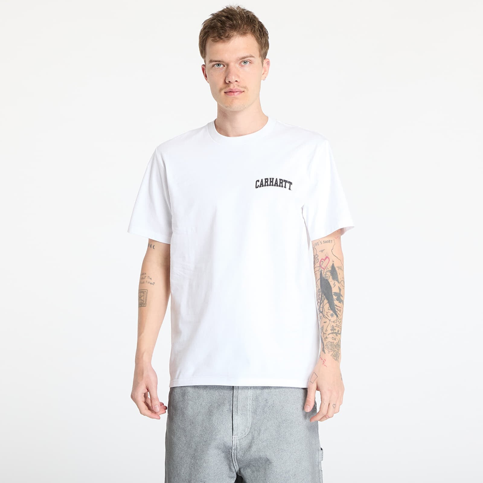 Tričko Carhartt WIP S/S University Script T-Shirt UNISEX White/ Black M