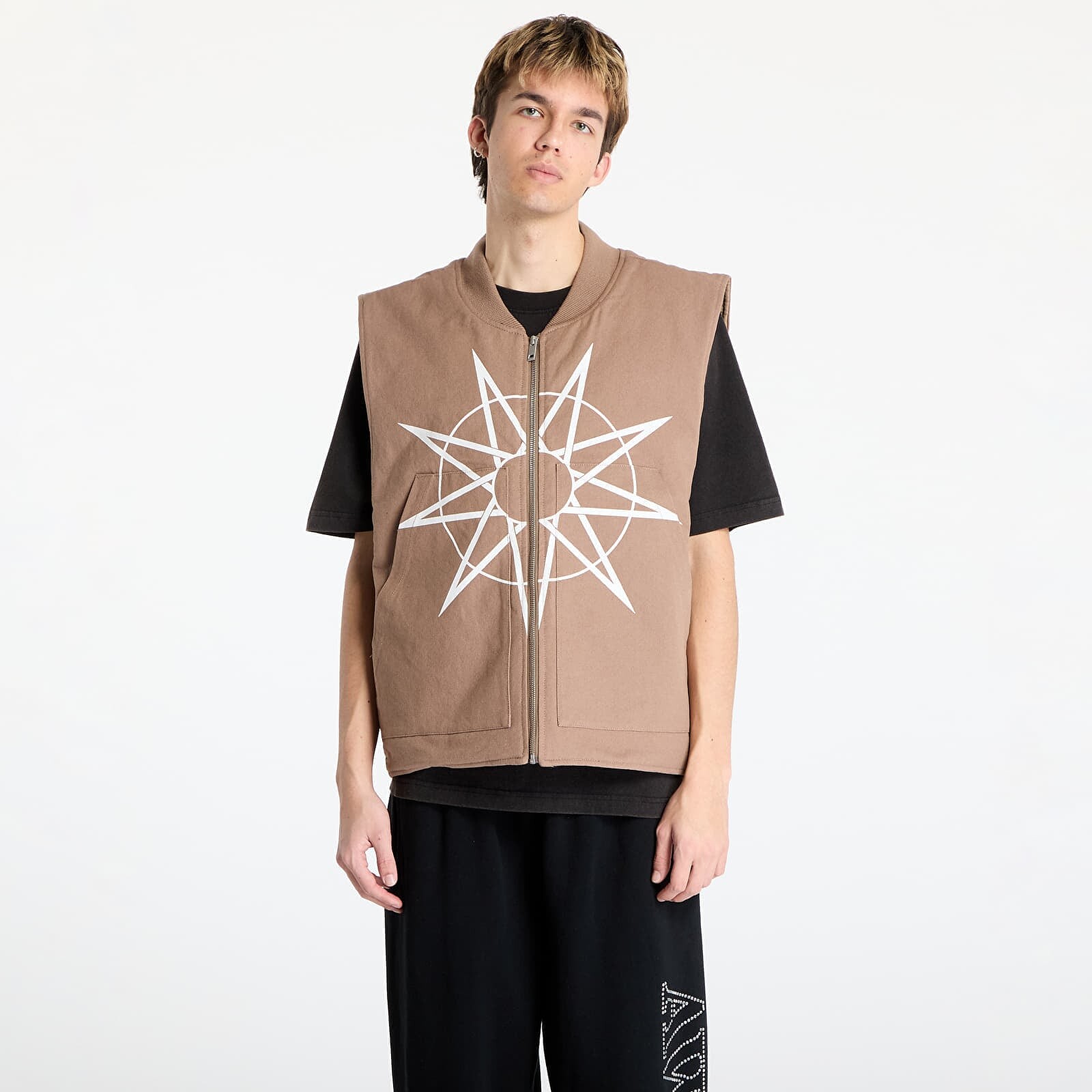 Vesta PLEASURES x Slipknot Goat Padded Vest Beige L