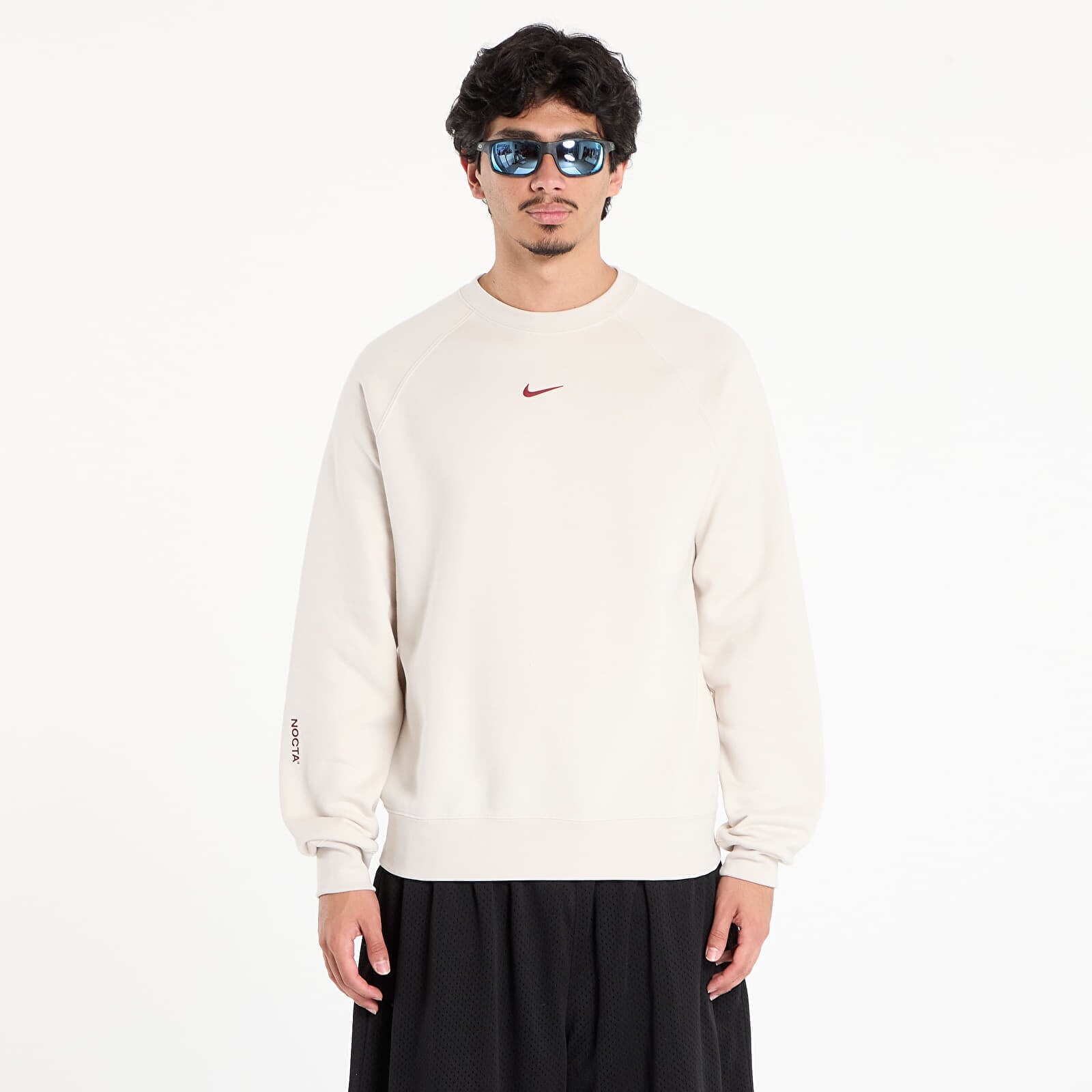 Mikina Nike x NOCTA Men's Fleece CS Crew Lt Orewood Brn/ Team Red XXL