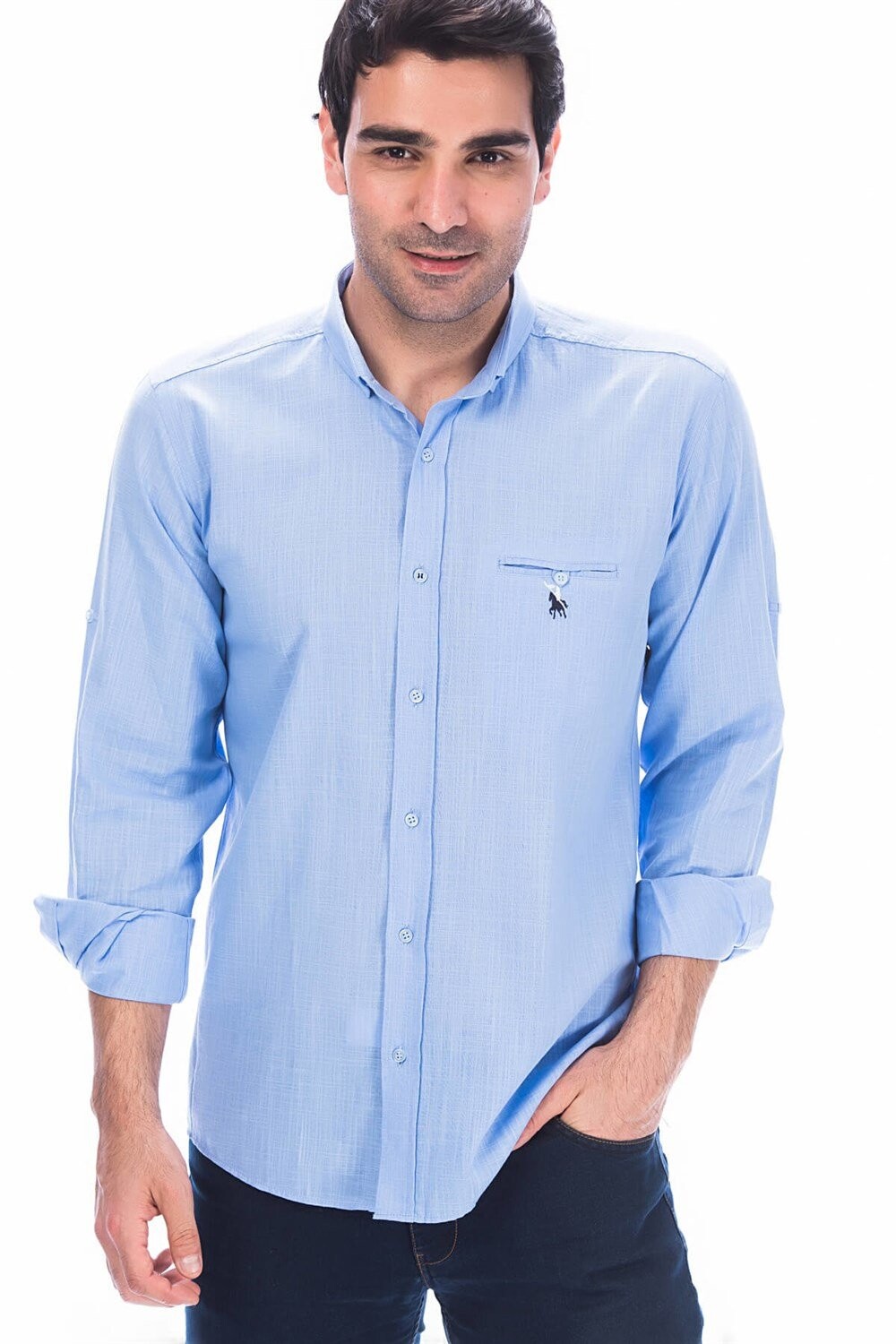 G615 DEWBERRY LINEN SHIRT-BLUE