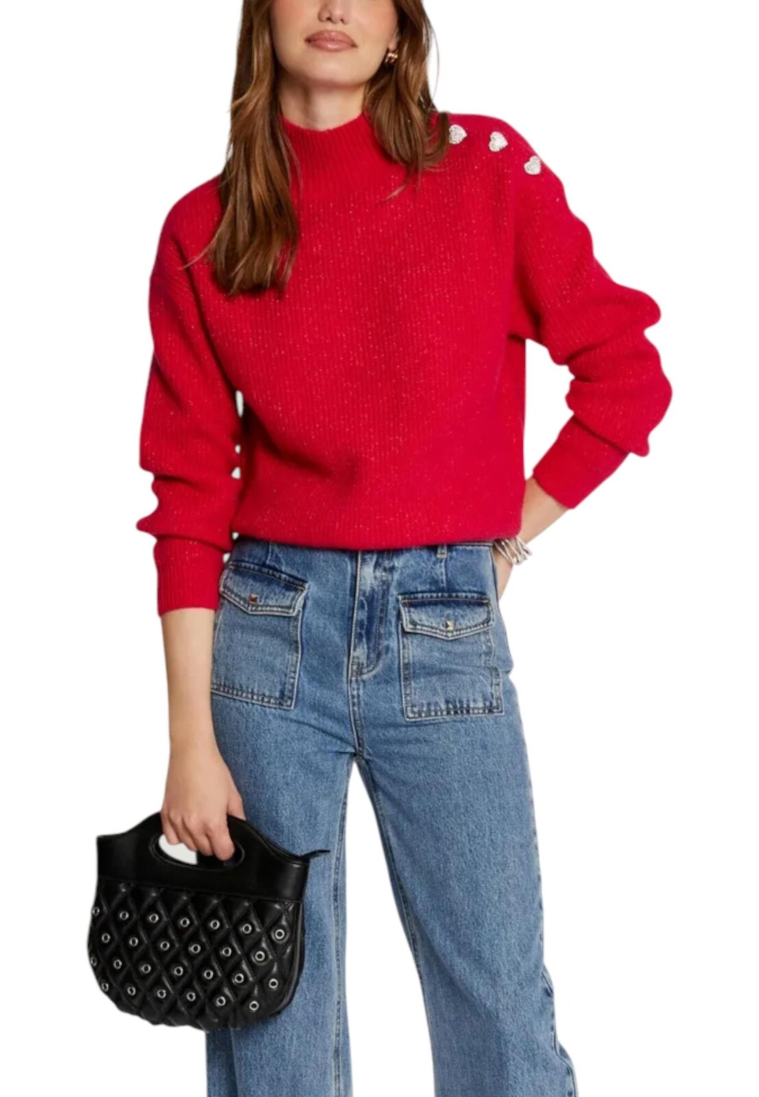 Červený rolákový sveter Morgan De Toi