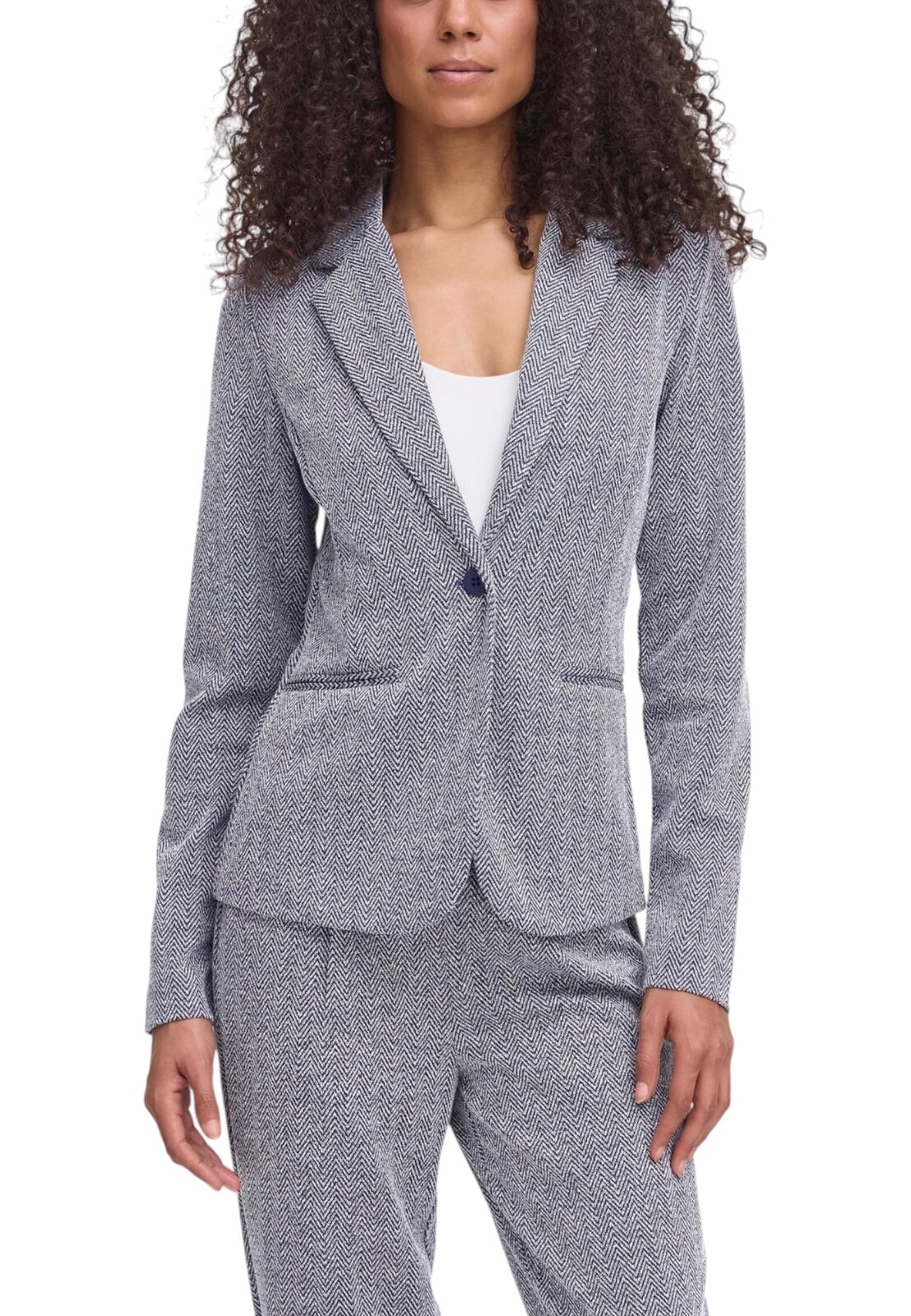 Dámske sako Ichi s geometrickým vzorom